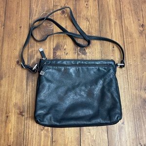Margot black leather crossbody purse
